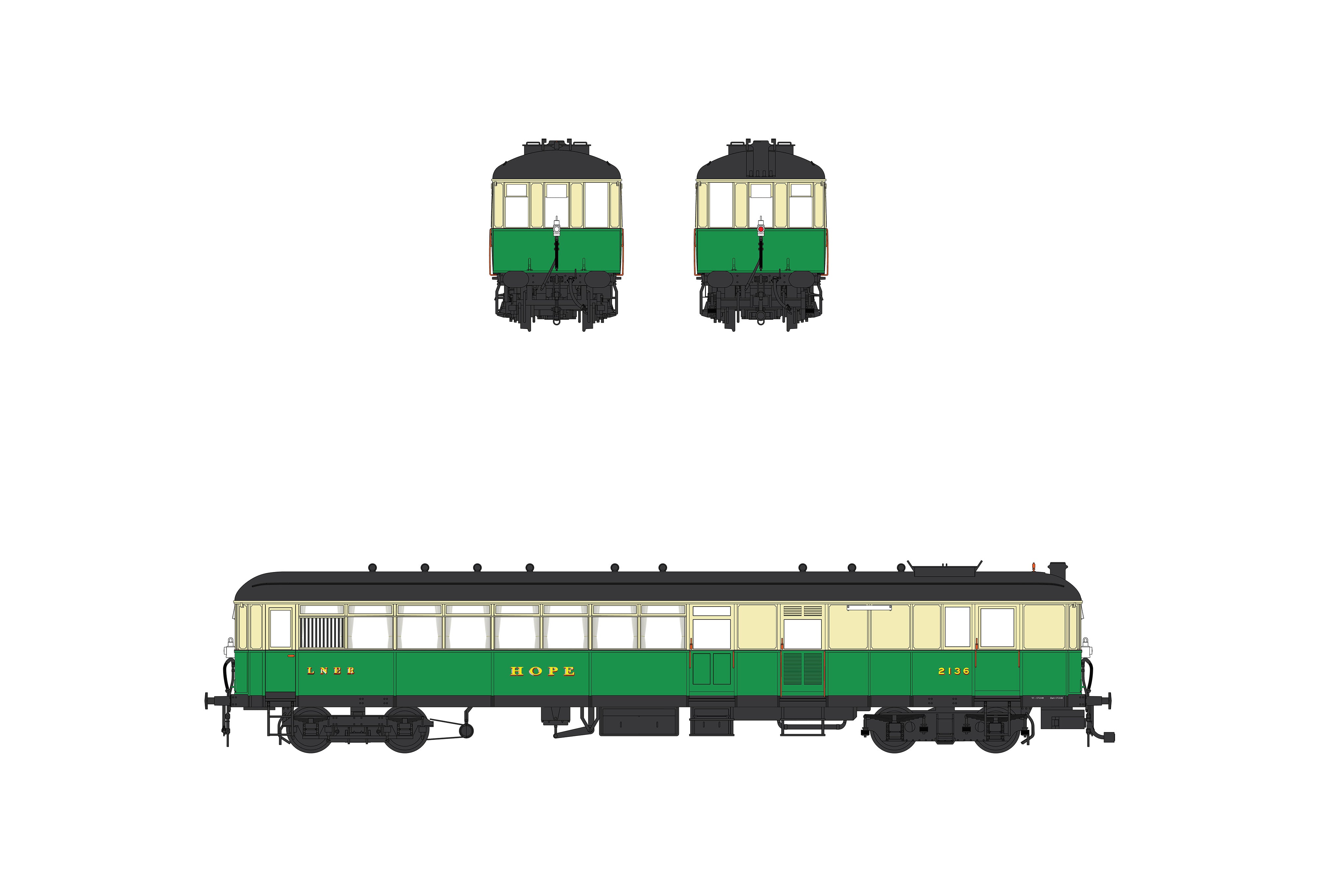 Sentinel Godsvogn - LNER Grøn/Krem - 2136 HOPE