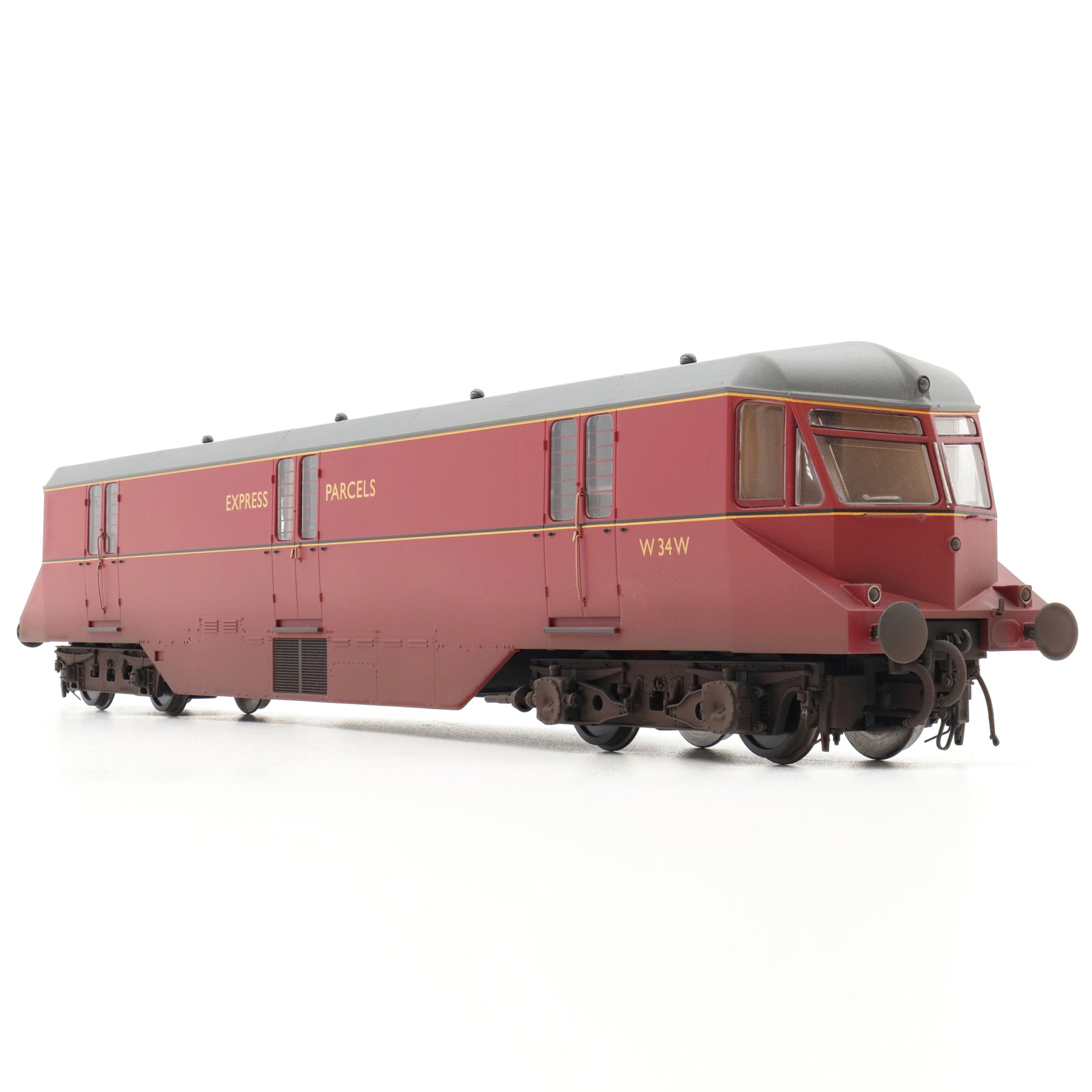 GWR AEC Railcar - BR Crimson - 34 - OO Skala - Vejrslidt