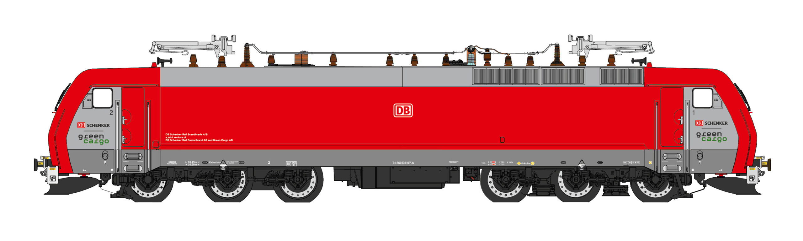 Siemens EG - DB Schenker - EG3107 - HO Skala - DCC Lyd Installeret (DC)