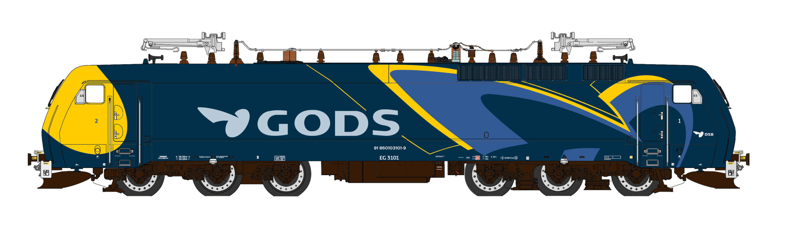 Siemens EG - DSB Gods - EG3101 - HO Skala - (AC)