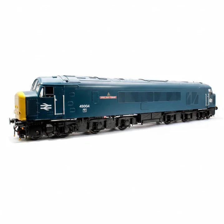 Model of a blue diesel locomotive with 'BR' logo on a white background