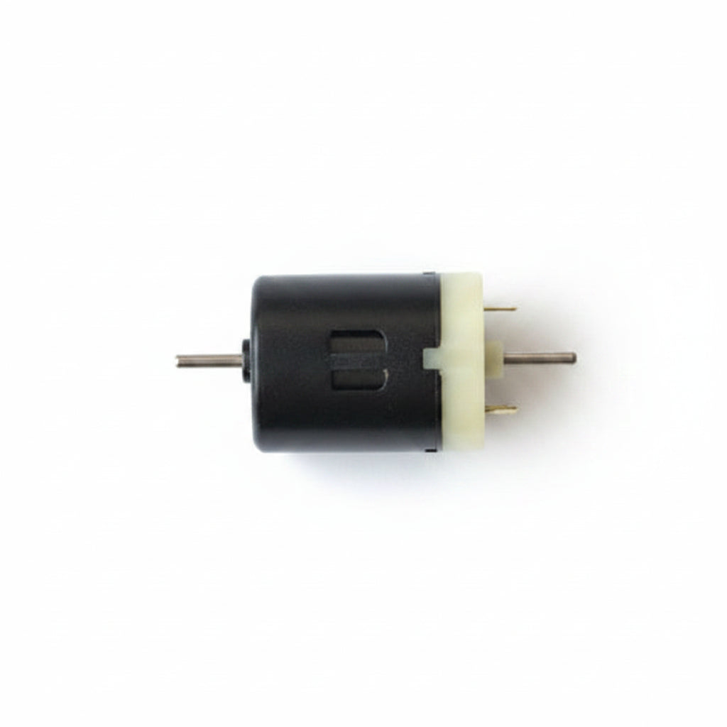 A small black and beige electrical motor part in a clear plastic bag with a white paper label. The label shows the brand HELJAN and part number 19850008.