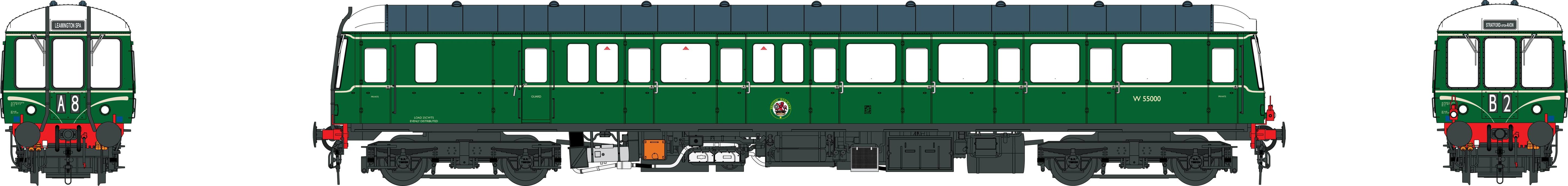 Class 122 - BR Green - W55000 - TT Scale