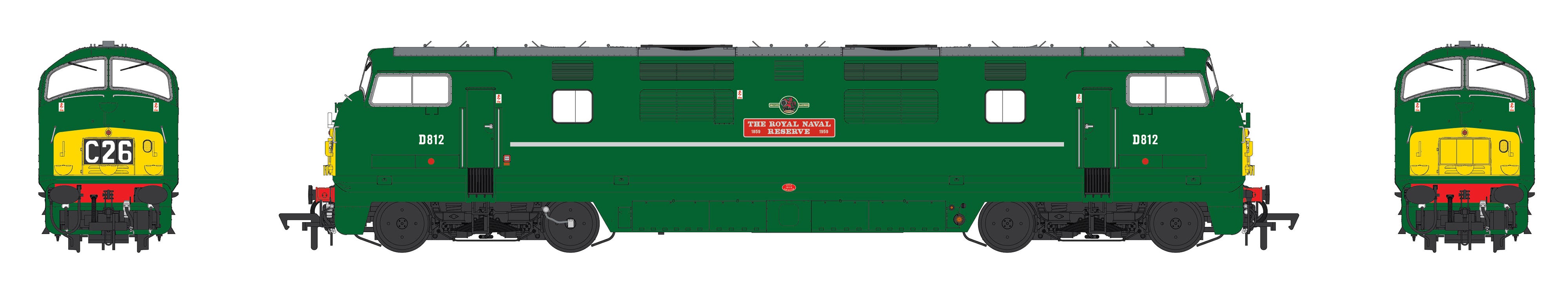 Class 42 - BR Green - D812 - OO Scale