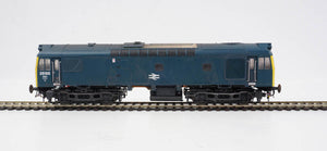 Class 25/3 BR rail blue 25155 (WR) with full yellow ends (single, central double arrows) and headcode panel still in place- WEATHERED