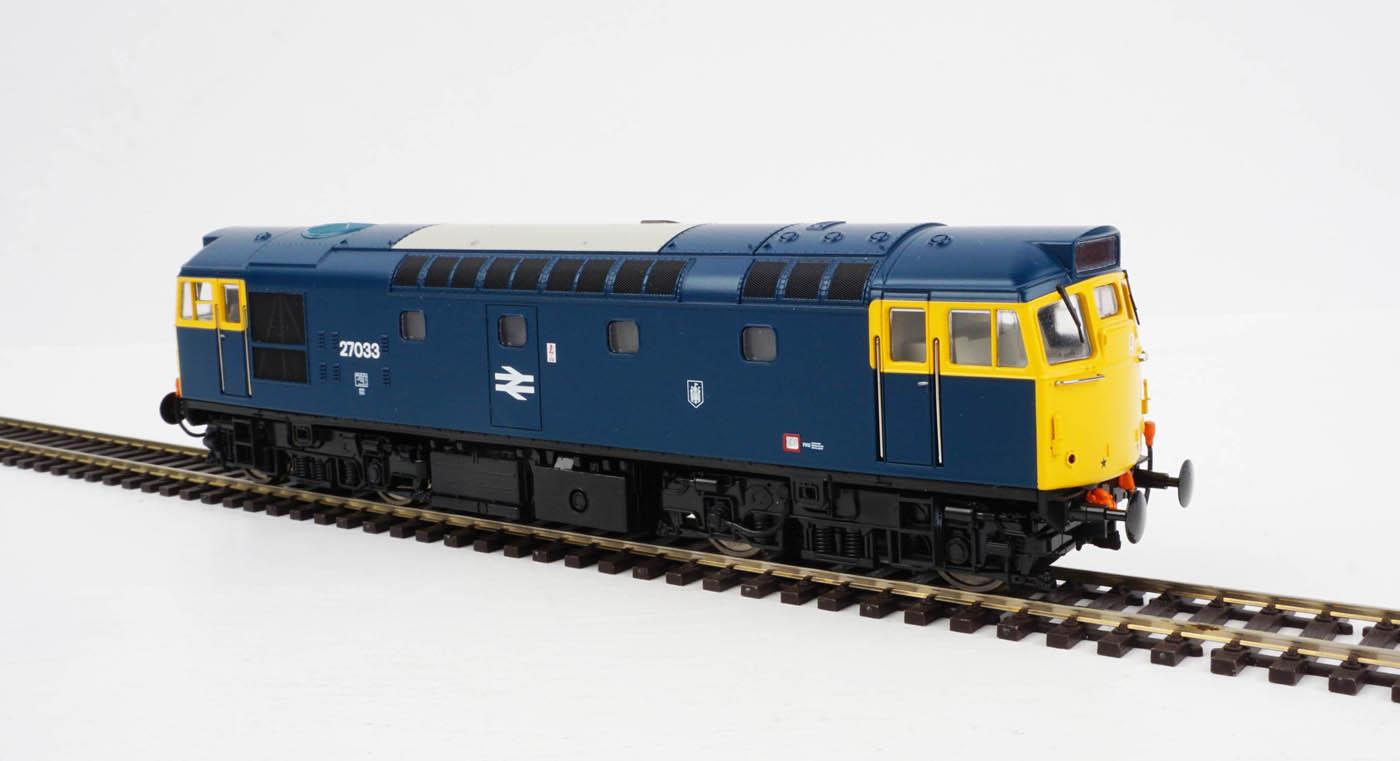 Class 27012 BR blue with full yellow ends